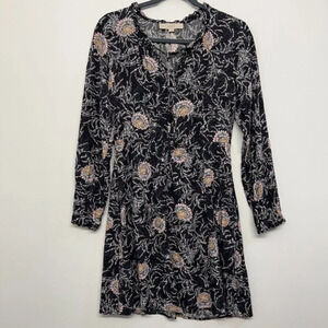 LOFT Long Sleeve Floral Mini Dress Women's S Lightweight